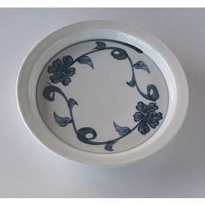 中皿 手描き 花つなぎ