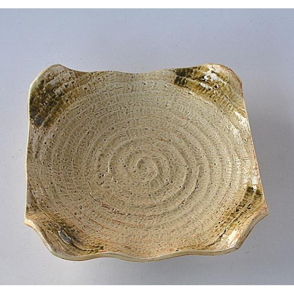 中皿 角皿 黄渦 織部ぼかし