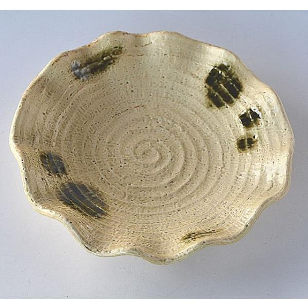 中皿 丸皿 黄渦 織部ぼかし