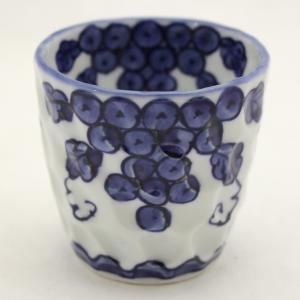 京焼・清水焼 加藤雲泉（雲泉窯） 染赤小紋捻八角組湯呑 : 京焼