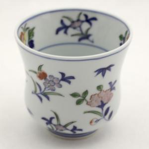 源右衛門窯 染錦菊牡丹絵 湯呑揃（5客） : 陶器たて石 Yahoo!店