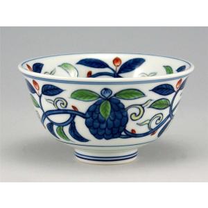 源右衛門窯 染錦山水絵 飯碗 有田焼 ご飯茶碗 : 陶器たて石