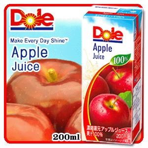 Dole ドール アップル　１００％ 200ml  【果汁100％】【果汁100パーセント】【リンゴ】【りんご】【林檎】【アップル】【ジュース】｜toukyoucyuuou