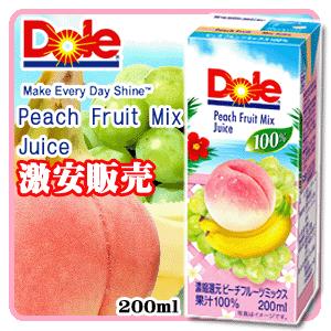 【送料525円】Dole ドール ピーチフルーツミックス　１００％ 200ml 18本セット ※ただし沖縄は別途料金を頂きます。｜toukyoucyuuou