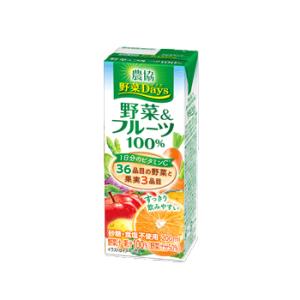 農協 野菜Days　野菜＆フルーツ100％　200ml　野菜ジュース　雪印メグミルク