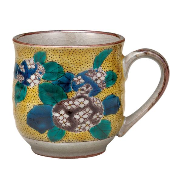 九谷焼 丸マグカップ 吉田屋あじさい/美山窯 カップ マグカップ 人気 ギフト 贈り物 結婚祝い 内...