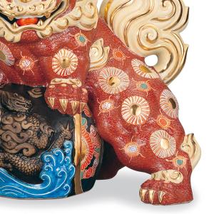 九谷焼 16号立龍彫刻獅子 盛| 置物 獅子 ...の詳細画像2