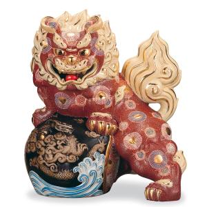 九谷焼 20号立龍彫刻獅子 盛｜ 置物 獅子 人気 ギフト 贈り物 結婚祝い 内祝い お祝い