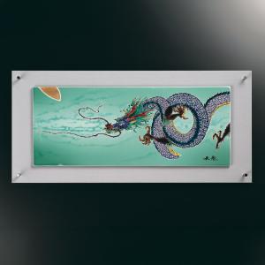 九谷焼 陶額 雲龍 / 山中國盛｜ 置物 額飾り 陶額 陶板画 アートパネル 人気 ギフト 贈り物 結婚祝い 内祝い お祝い 化粧箱入り