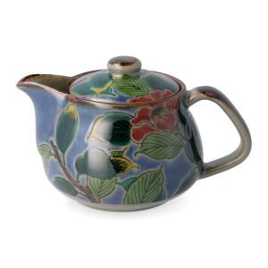 九谷焼 日本の伝統工芸品【九谷焼】 ポット急須 鳥ぶどう 網付 (K9-595