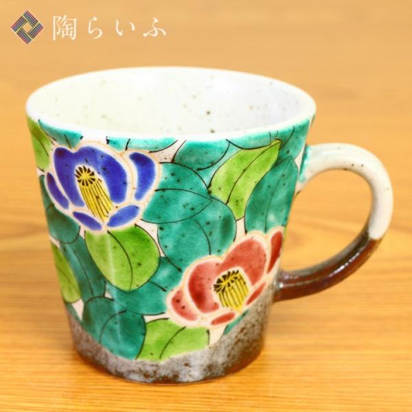 九谷焼 八角マグカップ 京山茶花 / 美山窯 和食器 マグカップ 人気 ギフト