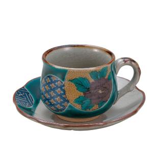 九谷焼 カップ＆ソーサー 青華吉祥文/山本長左（宮内庁御用窯） 送料