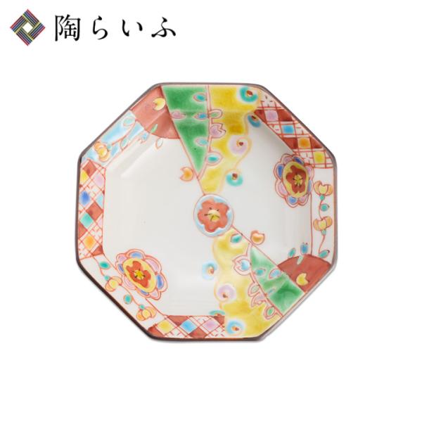 九谷焼 八角小皿 花錦 銀舟窯 和食器 皿 小皿 かわいい おしゃれ 人気 ギフト プレゼント 結婚...