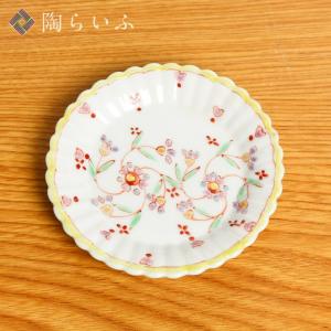 九谷焼 宮腰徳二 特別企画品 菊楕円皿 水中花ピンク / 銀舟窯 皿 小皿