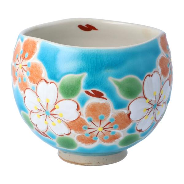 九谷焼 いっぷく碗 彩日和（桜）ブルー 虚空蔵窯 和食器 茶器 抹茶碗 人気 ギフト 結婚祝い 内祝...