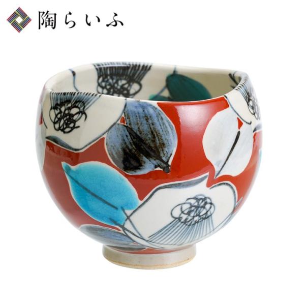 九谷焼 いっぷく碗 古染椿 赤 虚空蔵窯 和食器 茶器 抹茶碗 人気 ギフト 結婚祝い 内祝い お祝...