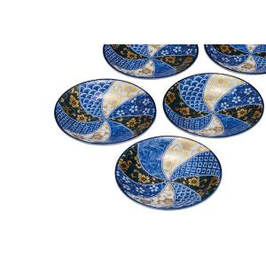 九谷焼 5.5号皿揃 鉄仙文 和食器 皿 中皿...の詳細画像3
