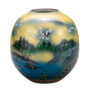 九谷焼 4号花瓶 金襴手桜（台付） / 福田良則｜ 花瓶 花器 一輪生 人気