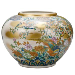 九谷焼 博峰窯 金彩 釉彩 花瓶 共箱付き 九谷焼 6号花瓶 釉彩 / 博峰窯 花瓶 花器 人気 ギフト 贈り物 結婚祝い