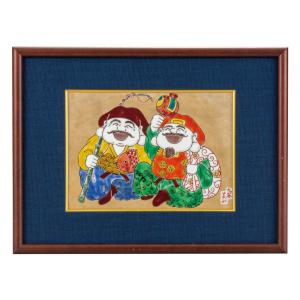 美術　九谷焼　額縁　陶板画　壁絵　壁掛 九谷焼 陶額 南天 ( 初任給 プレゼント 母の日 置物 額飾り 陶板 陶板