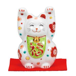 九谷焼 招き猫 置物 風水 困難克服 逆立ち招き猫 三毛 : 和座倶楽部