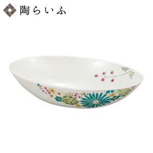 九谷焼 吉田幸央 10号楕円鉢 彩色金彩 緑 化粧箱入 : 九谷焼 STYLeNCE