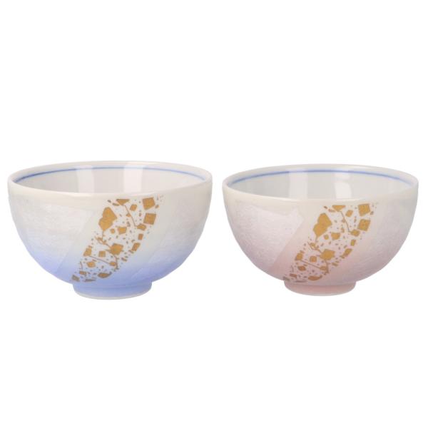 九谷焼 組飯碗 銀彩金チラシ 和食器 夫婦茶碗 茶碗 お茶碗 ペア 人気 ギフト セット 贈り物 k...