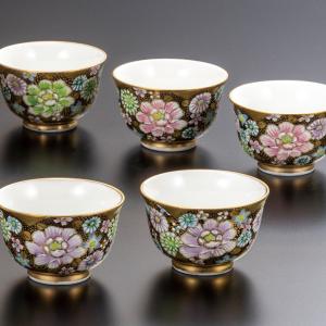 九谷焼 宝瓶揃 花詰 / 高聡文 茶器 湯呑 ...の詳細画像2