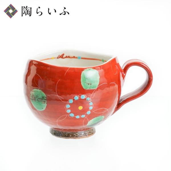 九谷焼 マグカップ 朱巻花うらら 虚空蔵窯 和食器 カップ マグカップ人気 ギフト 結婚祝い 内祝い...
