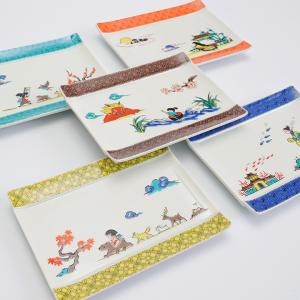 九谷焼 5.2号皿揃 草花絵変り / 澤田郁美 人気 ギフト 贈り物 結婚祝い