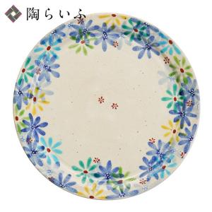 九谷焼 7.5号皿 染付瓔珞文吉田屋風 / 青郊窯 和食器 皿 盛皿 人気