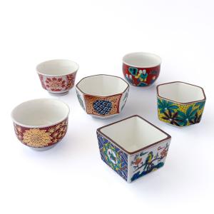 九谷焼 ぐい呑 赤絵細描波千鳥文/福島礼子＜送料無料 酒器 盃 ぐい呑