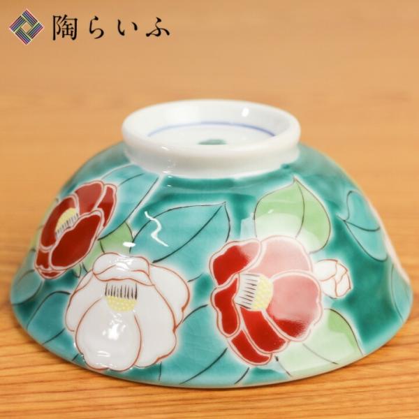 九谷焼 色絵飯碗 四季の花 椿/青郊窯 和食器 飯碗 茶碗 人気 ギフト