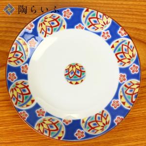 九谷焼 4号皿揃 吉田屋風丸紋間取花鳥 / 青郊窯 和食器 皿 人気 ギフト