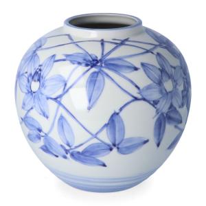 九谷焼 花器 砲弾型大 群雀図 / 中村陶志人 花瓶 フラワーベース 福良
