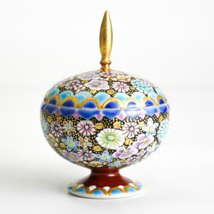 九谷焼 蓋器 色絵金襴花詰 高聡文 花づめ hanazume 和食器 鉢 小鉢 ギフト 贈り物 記念品 お祝い｜toulife