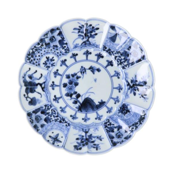 九谷焼 5.5号皿 青華吉祥樹花紋 山本長左 妙泉陶房 藍古九谷 中皿 宮内庁御用窯 藍古九谷の第一...