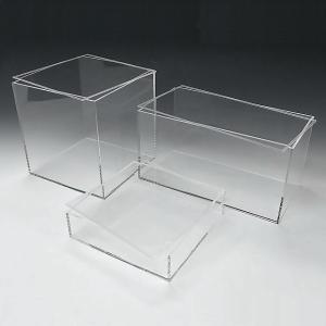アクリル透明収納BOX W400mm×H150mm×D350mm 板厚4mm 透明ケース