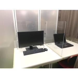 仕切り デスク L型丁番タイプ アクリル板　サイズオーダー 90センチ×60センチ 差し込み丁番タイプ 仕切り 衝立 オフィス 目隠し 飛沫対策