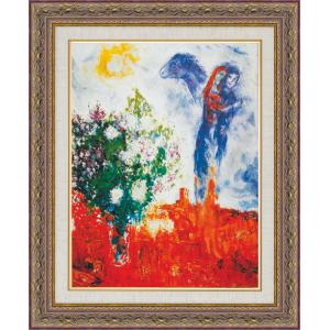 シャガール額装 赤い鳥☆ 名画 Chagall マルク・シャガール 赤い鳥 美工社 24×24×2cm 額装