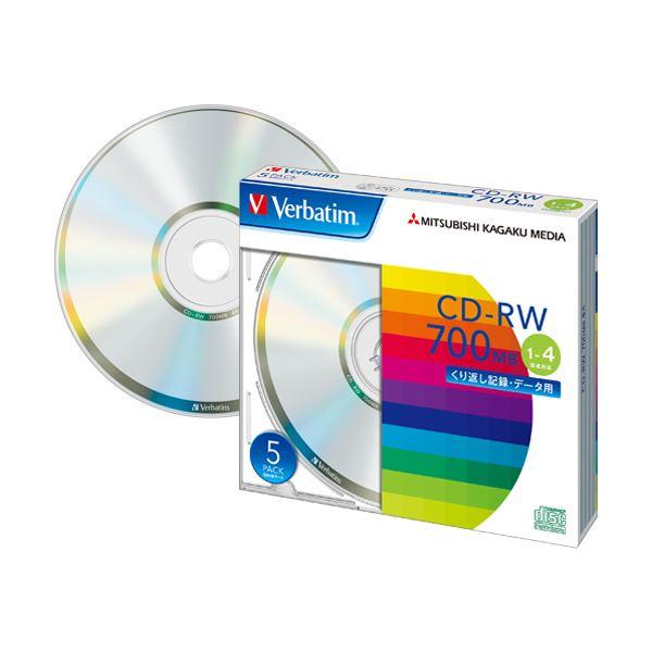 （まとめ）バーベイタム データ用CD-RW700MB 4倍速 ブランドシルバー 5mmスリムケース ...