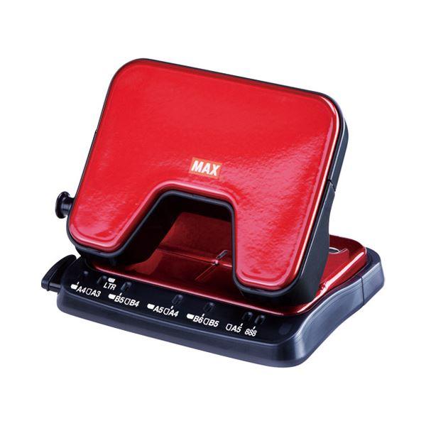 （まとめ） マックス 軽あけパンチSCOOVA DP-25T／R 赤 DP90129〔×10セット〕