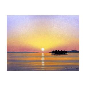 日本画 原画 宍道湖荘厳 （M150）227．3×145．4 仮額付