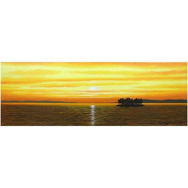 油絵 油彩画 洋画 (油絵額縁付きで納品対応可) WSM 「宍道湖２」 朝隈 敏彦