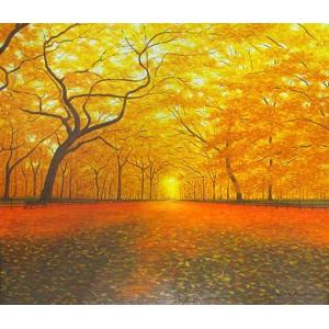 大型油彩画   肉筆　風景画  森林水面　金色額縁　インテリア　美術品 犬吠埼』小林幸三 WF6号 油絵 風景画 肉筆 【ポイント5％還元中