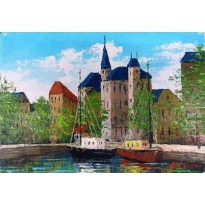 油絵 油彩画 洋画 (油絵額縁付きで納品対応可) SM 「オンフルール」 広瀬 和之