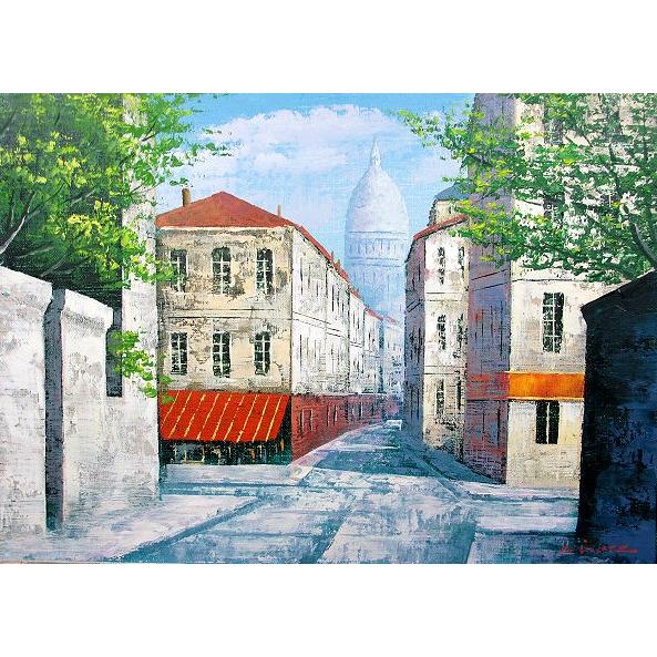 油絵 油彩画 洋画 (油絵額縁付きで納品対応可) SM 「モンマルトル」 広瀬 和之