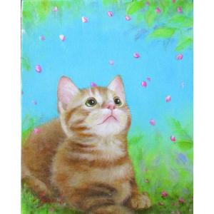 油絵 油彩画 洋画 (油絵額縁付きで納品対応可) F3号 「花びら ひらひら」 星野 歩