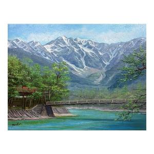ヨーロッパ絵画 肉筆油絵 40X80 サンジオバンニ作 「朝焼けの海