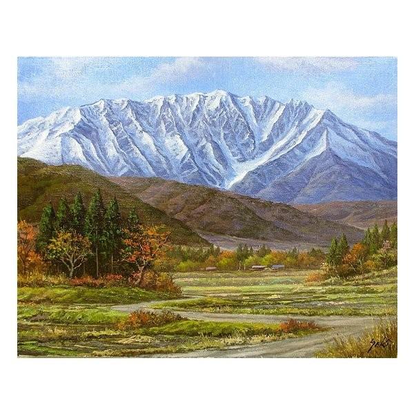 油彩画 洋画 (油絵額縁付きで納品対応可) F4号 「大山」 関 健造